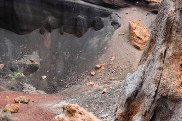 Exploring the volcanic landscape of Montaña Maneje in Lanzarote at sunset