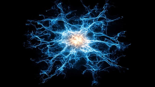 brightly illuminated space-time fracture surrounded by glowing tendrils of energy, intense color burst gradients, realistic spatial distortion, floating cosmic debris
