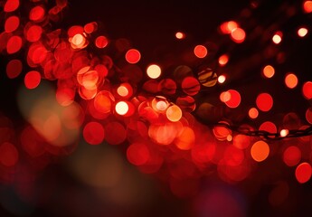 Vibrant red bokeh lights creating a festive atmosphere.