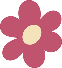 Flower Icon Design PNG – Elegant Floral Symbol with Transparent Background, Simple Flower Illustration