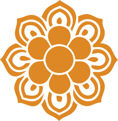 Flower Icon Design PNG – Elegant Floral Symbol with Transparent Background, Simple Flower Illustration