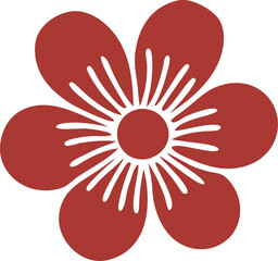 Flower Icon Design PNG – Elegant Floral Symbol with Transparent Background, Simple Flower Illustration