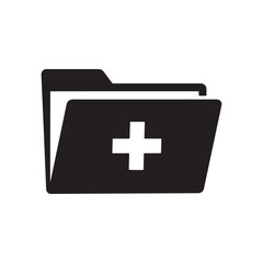 Fototapeta premium Medical Patient File Folder Silhouette Vector icon for Healthcare Records and Data Management