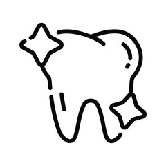 Catch a sight of this trendy line icon of clean tooth