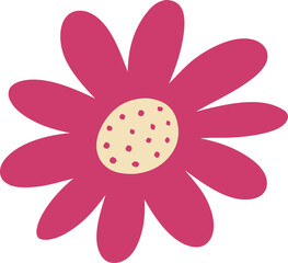 Flower Icon Design PNG – Elegant Floral Symbol with Transparent Background, Simple Flower Illustration