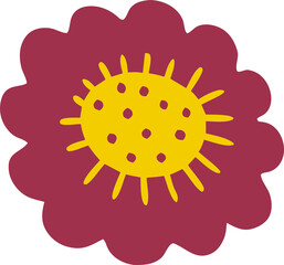 Flower Icon Design PNG – Elegant Floral Symbol with Transparent Background, Simple Flower Illustration