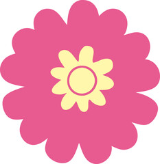 Flower Icon Design PNG – Elegant Floral Symbol with Transparent Background, Simple Flower Illustration
