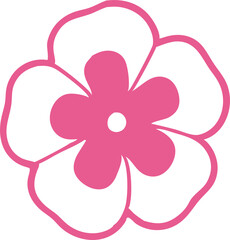 Flower Icon Design PNG – Elegant Floral Symbol with Transparent Background, Simple Flower Illustration