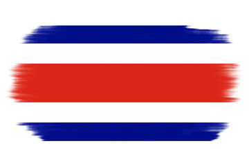 Costa rica flag on transparent background. Costa Rica flag icon with brush texture paint hand-drawn style. National flag of Costa Rica sticker