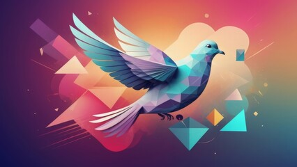 Fototapeta premium colorful hand drawn dove