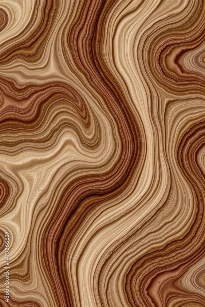 Poster brown and tan wood grain pattern with wavy, swirling lines creating an abstract natural design perfe