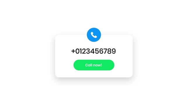 Modern Contact Interface with Call Button and Phone Number Displayed