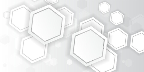 Abstract hexagon background. Technology poligonal design. Digital futuristic minimalism