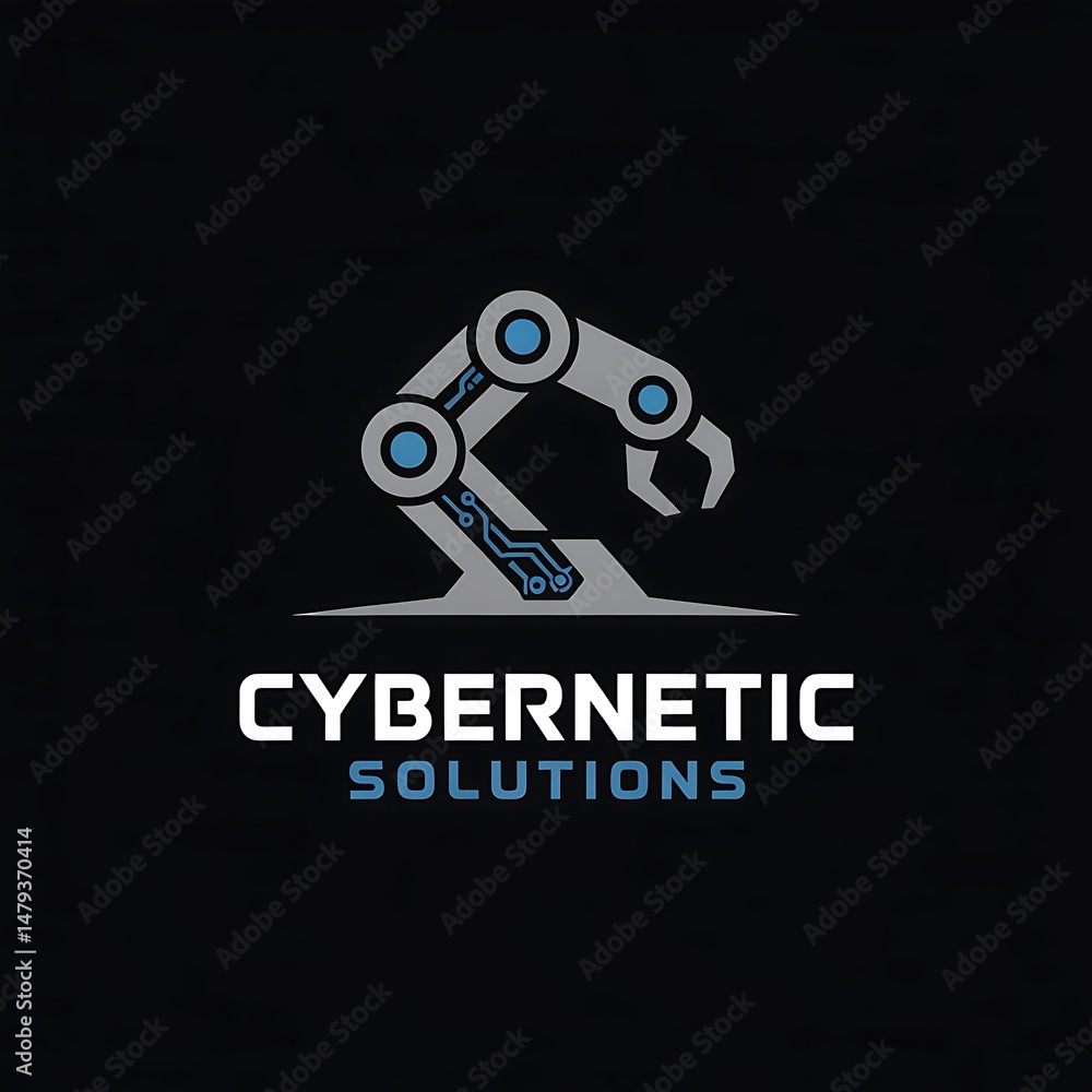 Aufkleber abstract robotic arm logo with circuit pattern representing cybernetic solutions and technology inno