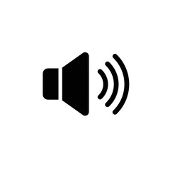 Audio speaker with sound waves in modern style  