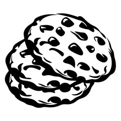 Delicious Stack of Chocolate Chip Cookies Sweet Baked Treat Dessert Yummy Food Graphic