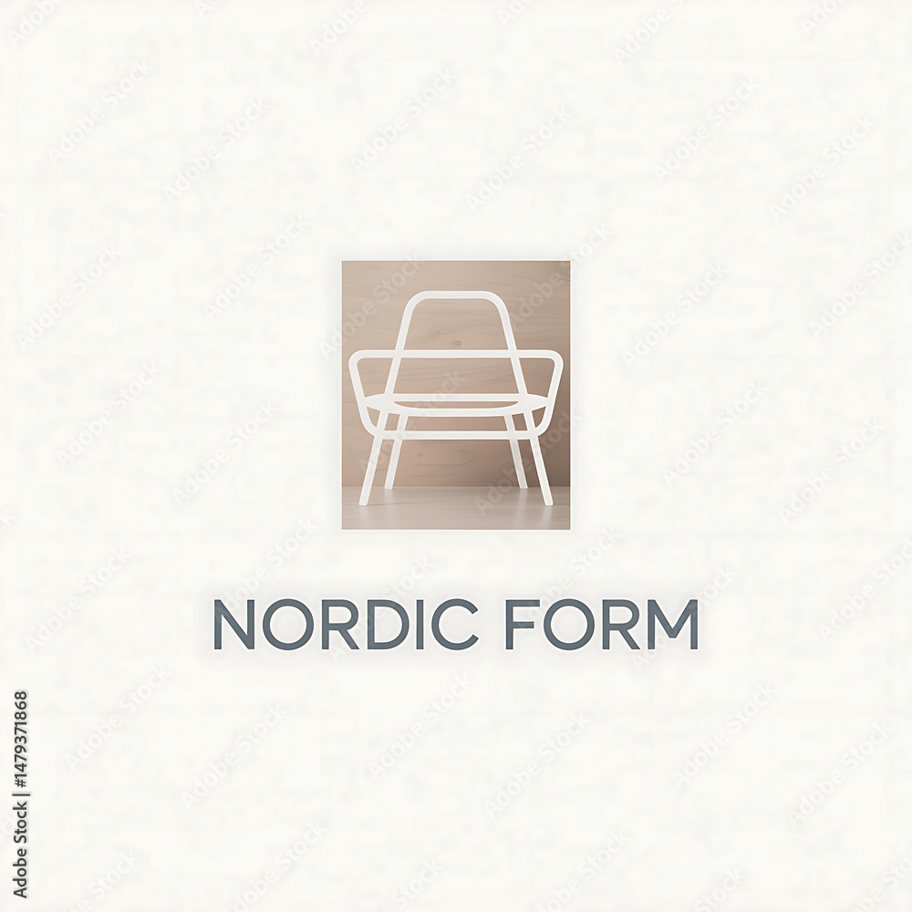 Poster minimalist nordic design chair featured with text on a light background
