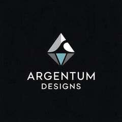 Modern abstract geometric logo reflecting a mountain peak and ocean wave for Argentum Designs
