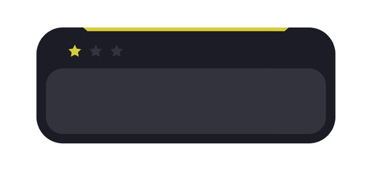 Fototapeta premium Dark UI Rating Panel with Three Yellow Stars. Minimal Interface Review Bar with Star Icons. Modern Feedback Module in Dark Theme