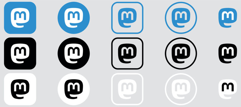 Mastodon Logo Mega Bundle Icon Set, Mastodon App Vector, Editable SVG, PNG, Transparent Background, Premium Social Media Design for Digital Download