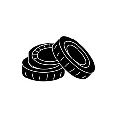 creative details Outline silhouette Coins stack icon vector illustration