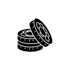 creative details Outline silhouette Coins stack icon vector illustration
