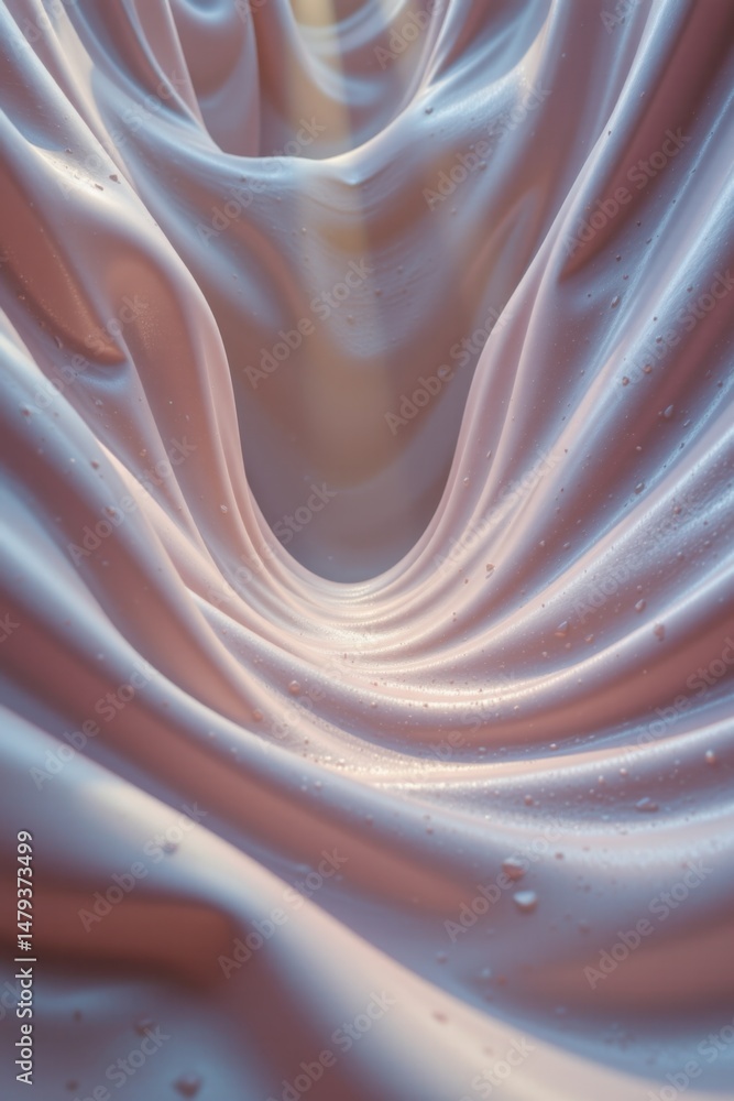 Aufkleber soft flowing abstract waves are captured in this close-up of a delicate pink and beige material, wit
