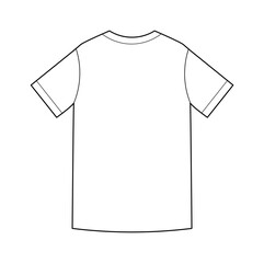 Minimalist t-shirt technical drawing, front and back view. Ideal for fashion design templates and mockups.