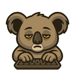 Lazy koala vector logo illustration