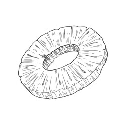 Obraz premium Hand drawn Pineapple Slice Sketch Illustration