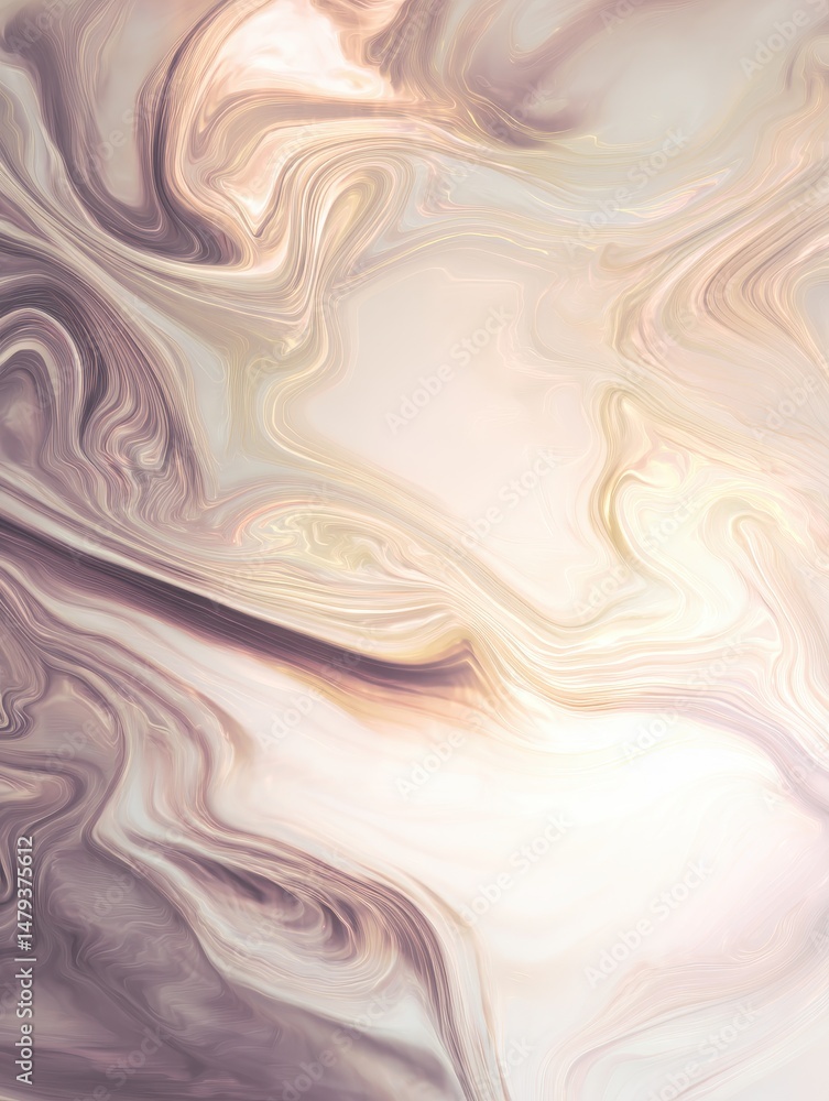 Poster abstract fluid art background with soft pink and beige swirls creating a sense of movement and tranq