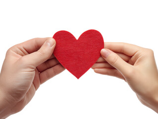 Obraz premium Sharing a red heart symbol for love and affection moments, cut out - stock png.