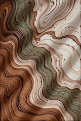 An abstract background showcases swirling textured waves of brown beige and green creating an organic earth tone marble pattern that is visually calming and inviting.