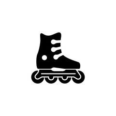 Black silhouette of a roller skate for sports and recreational concepts