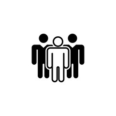 Black and white silhouette of a group of people for teamwork concepts