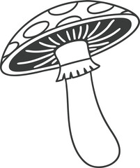 Mushroom Icon PNG – Simple Fungi Symbol with Transparent Background, Cute Mushroom Illustration for Nature Designs