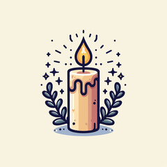 christmas candle vector illustration