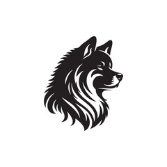 Majestic Akita Dog Silhouette Vector Illustration – Bold Outline of Loyal Japanese Breed – Perfect for Pet Art, T-shirt Designs, Decals, Posters, and Craft Projects
