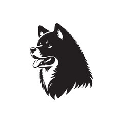 Majestic Akita Dog Silhouette Vector Illustration – Bold Outline of Loyal Japanese Breed – Perfect for Pet Art, T-shirt Designs, Decals, Posters, and Craft Projects
