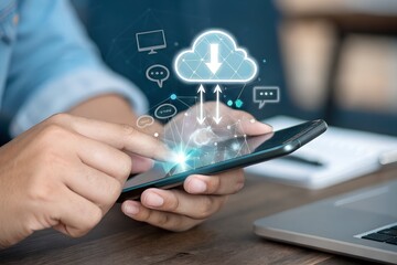 Cloud based file storage and secure data backup solution with encrypted privacy protection, real time synchronization and mobile access for file management. business continuity and digital security