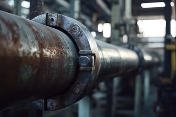 Rusty Industrial Pipe Metal Texture Background Old Steel Pipe dark grey aged bolt iron brown rough  