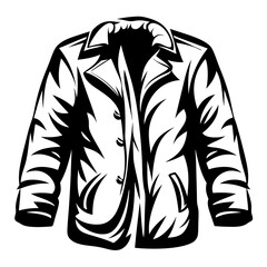 Stylish Mens Black Leather Jacket Design Fashion Apparel Illustration