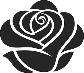 Rose Flower Icon PNG – Elegant Floral Symbol with Transparent Background, Classic Rose Illustration for Design Use