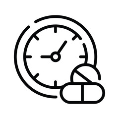 A modern outline style icon of medicine time reminder
