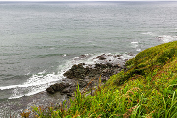 View from Cape Ostry on Sakhalin. Okhotsk Sea coast. Sakhalin, Russia