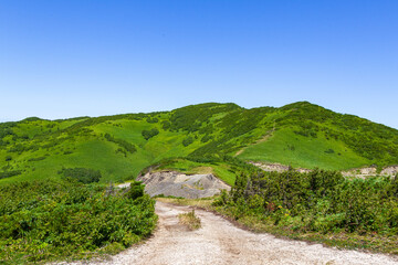 Beautiful viewpoint on the coast of the Sea of ​​Okhotsk. Sakhalin, Russia