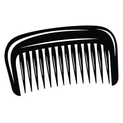 Stylized black comb for hair care, personal hygiene and styling