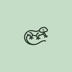 Salamander logo in smooth and minimalist line art style.