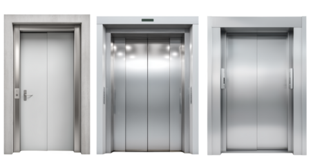 Elevator Doors Contemporary Materials For Modern Buildings On transparent background