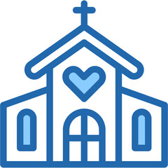 Vector Icon Church, Prayer, Christmas, Building, Wedding